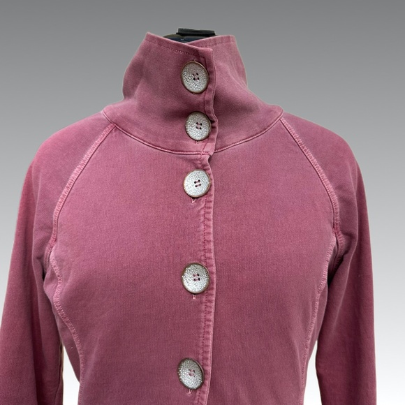 Vintage prAna Breathe Jacket Women XS Mauve Big Button Organic Cotton Boho Indie - Picture 2 of 11